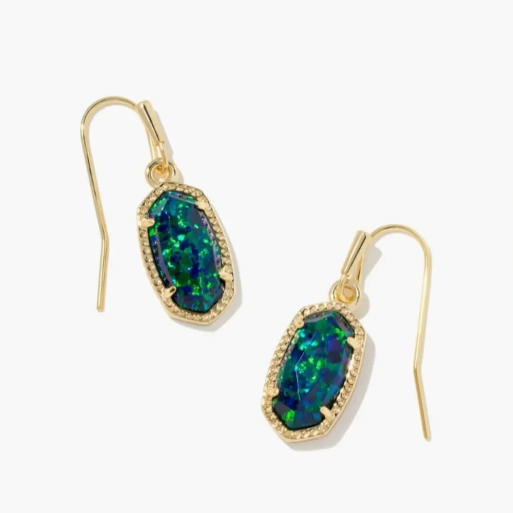 Kendra Scott Lee Gold Drop Earrings in Night Kyocera Opal - Picture 1 of 6